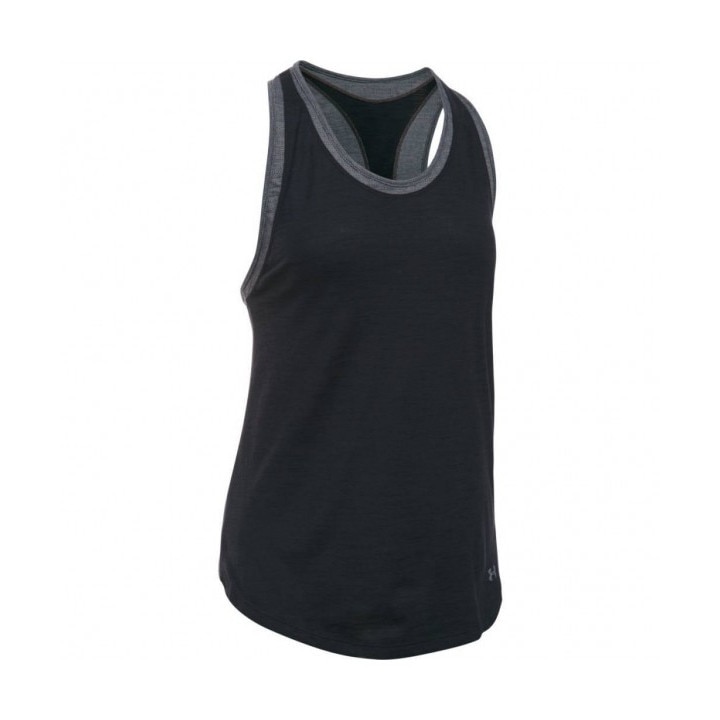 Tricou dama, Favorite Mesh Tank, Under Aromour, Bumbac, Negru