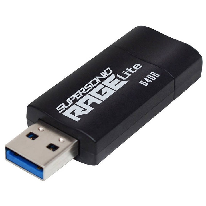PATRIOT MEMORY Supersonic Rage Lite USB Memória, 64 GB, USB 3.2 Gen1, fekete
