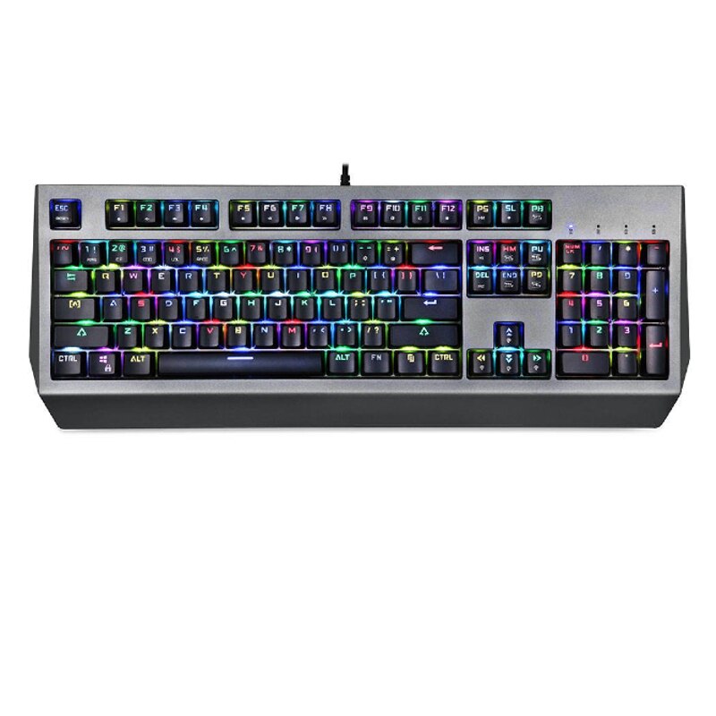 Tastatura de gaming, Motospeed, CK99, Iluminare RGB, Gri, 12 taste multimedia, Interfata USB, Lungime cablu 1,6 m, 46,8x 17,1 x 3,54 cm