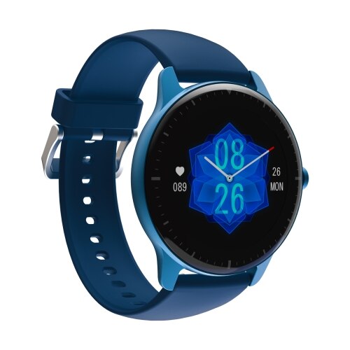 Ceas Smartwatch DOOGEE CR1 1.28 inch, Alarma, Pedometru, Control muzica, Monitorizare somn si ritm cardiac, Albastru