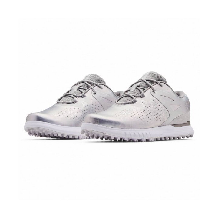 Pantofi de golf dama Under Armour W Charged Breathe SL, Microfibra, Argintiu, 40 EU