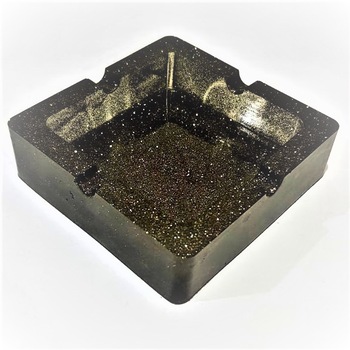 Scrumiera din rasina epoxidica black sparkle Scrumiera din rasina epoxidica black sparkle