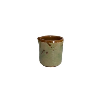 Pahar din ceramica, handmade, diametru 5.5 cm x inaltime 7.5 cm, 200 ml, Alb-Verde, LVD-BBL3517 Pahar din ceramica, handmade, diametru 5.5 cm x inaltime 7.5 cm, 200 ml, Alb-Verde, LVD-BBL3517