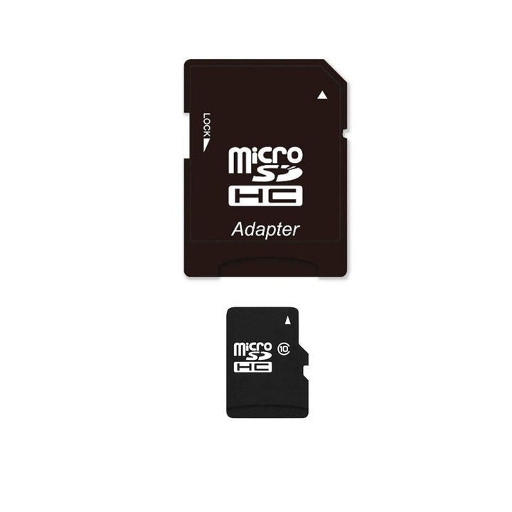 Card De Memorie MicroSD 64 GB SIKS, Cu Adaptor SD Inclus, Clasa 10, De Mare Viteza, Compatibil Cu Camera Foto, Video, Dvr Auto, Camera De Supraveghere, Telefon, Laptop, Tableta, Negru