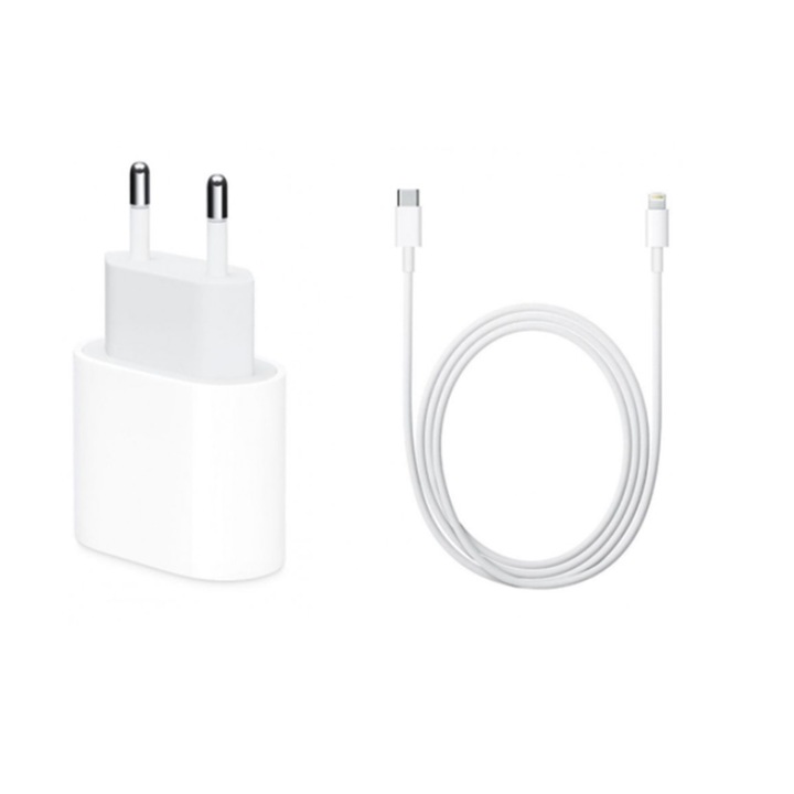 Apple iPhone 12 / 13 / 11 Töltő, 20W, USB-C töltő, Adatkábel, Eredeti csomagolásban
