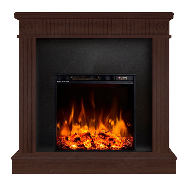 Semineu electric, Masomi, Luna 23 & Frank-20' 1600 W, Nuc negru, 97*97*28 cm