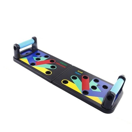 Placa cu manere pentru flotari 11 in 1 Deliny®, ABS, 65 x 18 x 2 cm, Multicolor pret ieftin