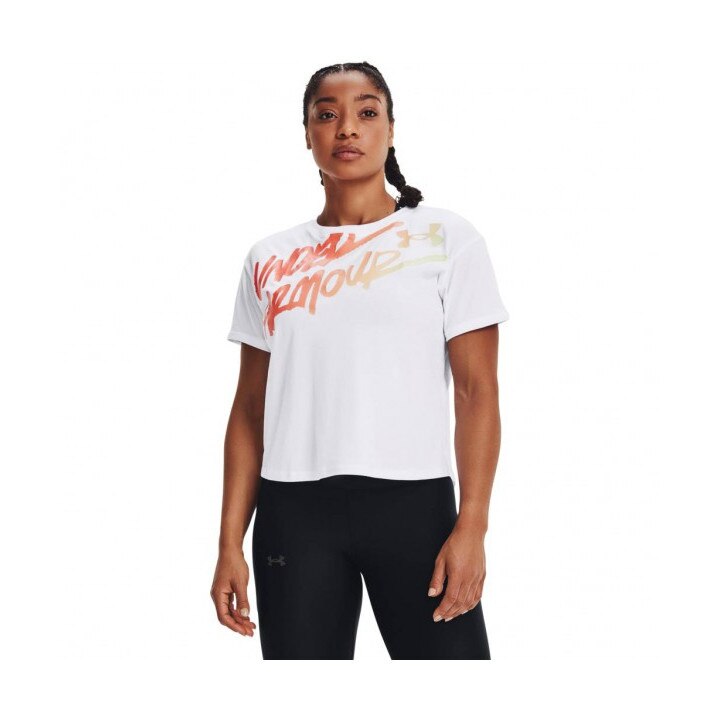 Tricou dama Live Chroma, Under Armour, Bumbac, Alb, M
