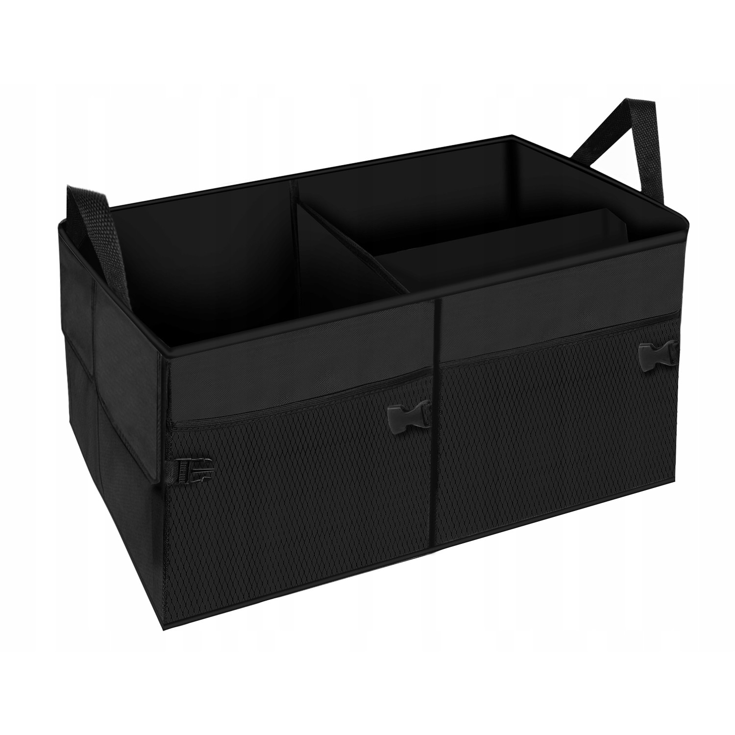 Organizator pentru portbagaj, Zola®, pliabil, manere solide, negru, 25.5x37x26-52cm