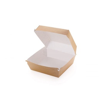 Set Cutii carton pentru Burger , Natur ,Medie 100buc Set Cutii carton pentru Burger , Natur ,Medie 100buc