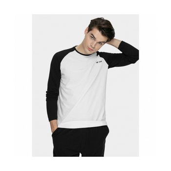 Bluza sport barbati 4F, Bumbac, Alb/Negru Bluza sport barbati 4F, Bumbac, Alb/Negru