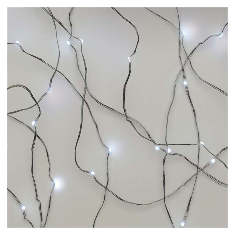 Instalatie Decor Craciun Emos, Sirag clasic Nano, 0.9m, 10 LED 0.6W, Lumina Rece, 2xAA, Interior, IP20
