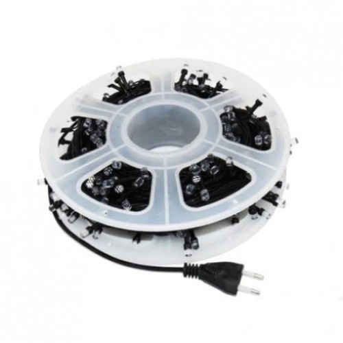 Instalatie de Craciun tip rola Multicolora, 50M, cu fir negru