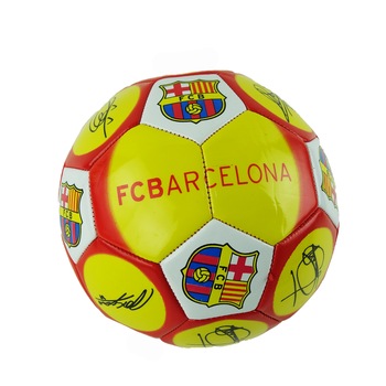 Minge de fotbal, FC Barcelona, cu semnaturi, din piele ecologica, marimea 5 Minge de fotbal, FC Barcelona, cu semnaturi, din piele ecologica, marimea 5