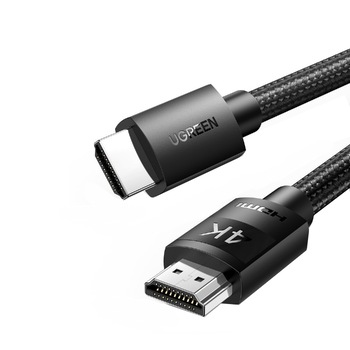 Cablu HDMI, UGREEN, HD119, Rezolutie 4K 60 Hz, Viteza 18 GB/s, Lungime 5 m, Negru, Tip snur acoperit cu nailon Cablu HDMI, UGREEN, HD119, Rezolutie 4K 60 Hz, Viteza 18 GB/s, Lungime 5 m, Negru, Tip snur acoperit cu nailon