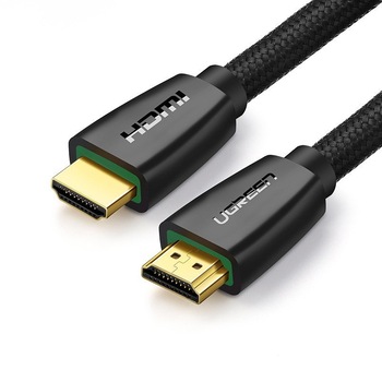 Cablu UGREEN, HD118, HDMI la HDMI, Rezolutie 4K, Conectori placati cu aur 24K, Lungime 5 m, Negru, Tip snur acoprit cu nailon Cablu UGREEN, HD118, HDMI la HDMI, Rezolutie 4K, Conectori placati cu aur 24K, Lungime 5 m, Negru, Tip snur acoprit cu nailon