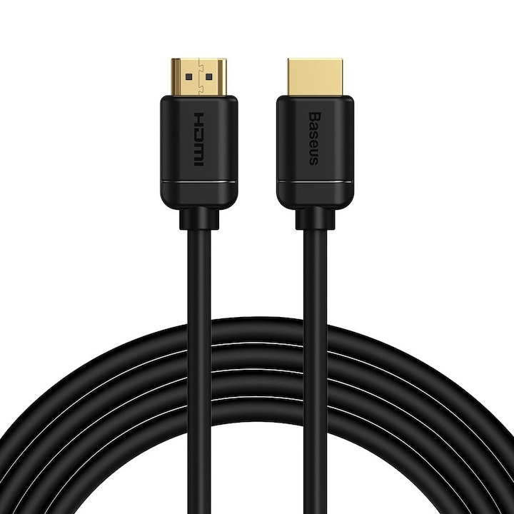 Baseus кабел, CAKGQ-C01, HDMI-HDMI 2.0 Резолюция 4K 60Hz, 18Gbps, 24K позлатени конектори, Дължина 300 см, Черен, PVC