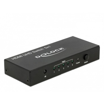 Delock HDMI UHD Switch 5 x HDMI intrare > 1 x HDMI iesire 4K Delock HDMI UHD Switch 5 x HDMI intrare > 1 x HDMI iesire 4K
