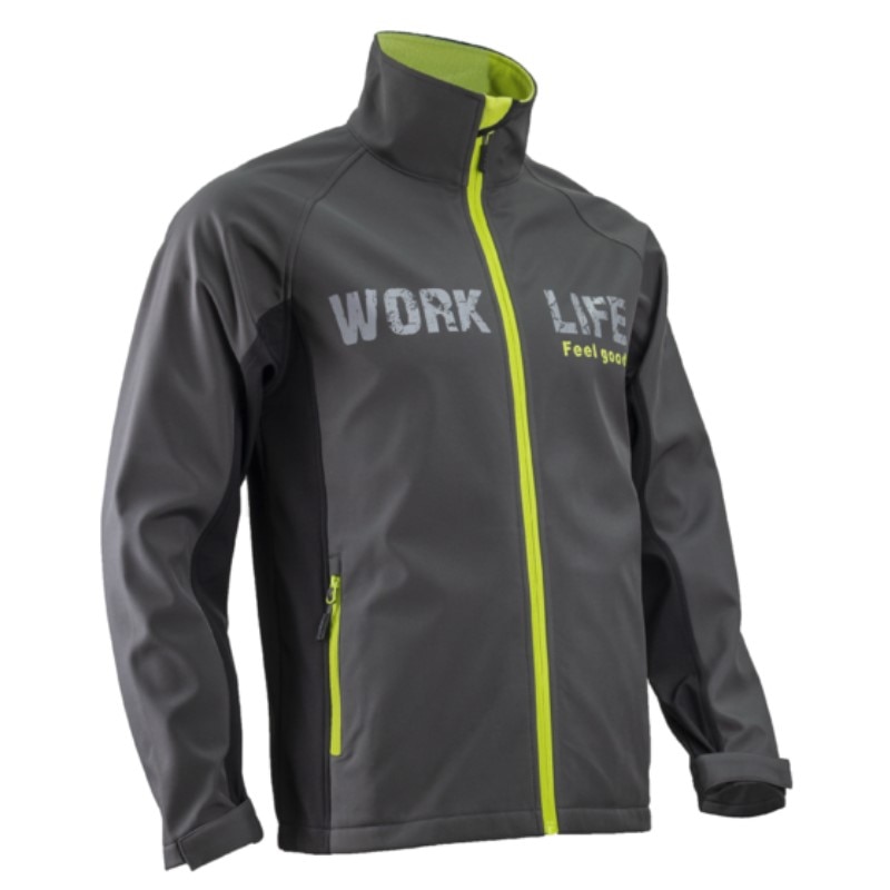 Geaca de protectie, Piman, din softshell cu 3 straturi, design modern, rezistent la apa, antracit, marimea 3XL