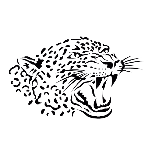 Sablon decorativ reutilizabil PVC transparent, model jaguar, A3