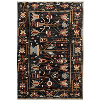 Covor lana 100% Antique 6910-1-53516, 80 x 145 cm, negru, traditional Covor lana 100% Antique 6910-1-53516, 80 x 145 cm, negru, traditional