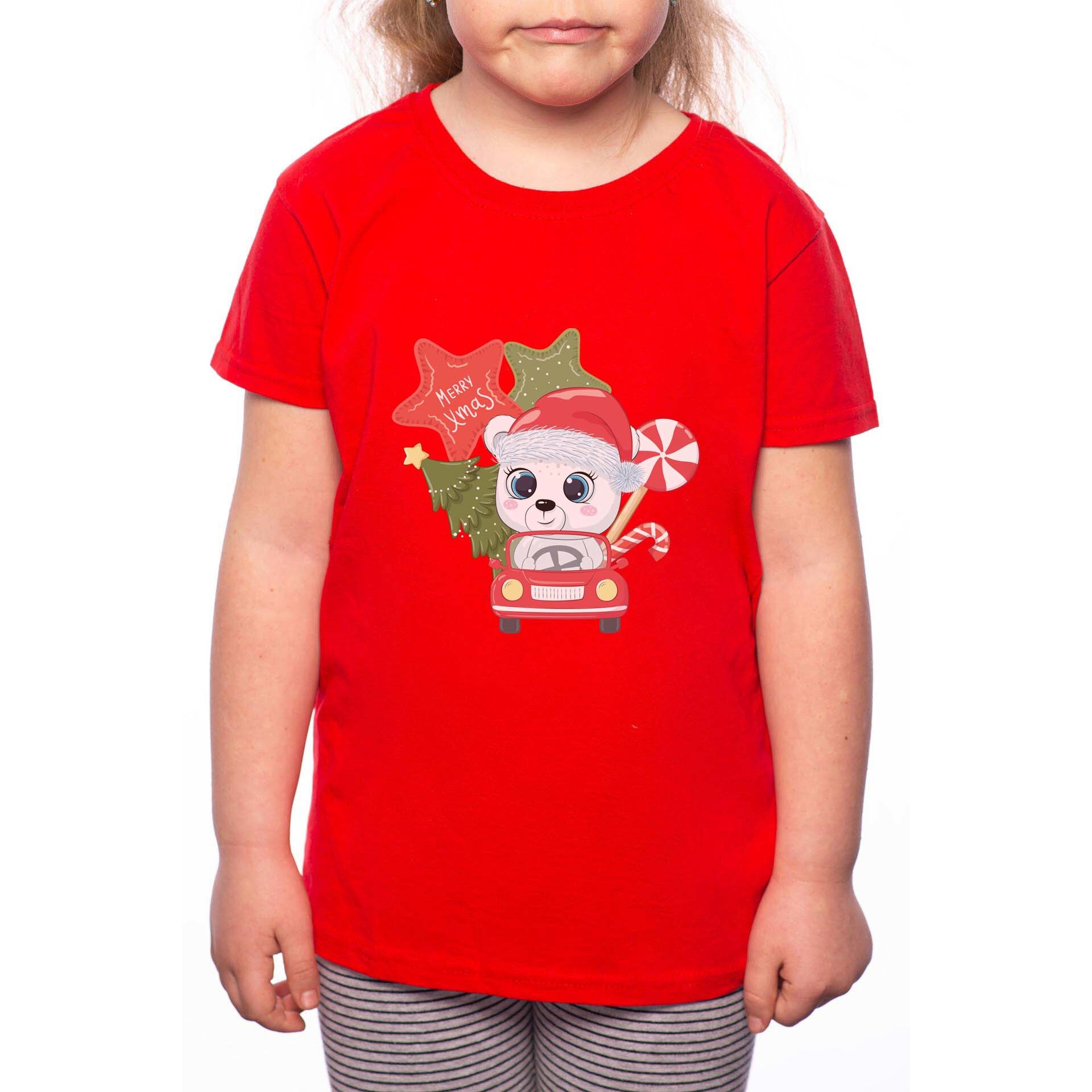 Tricou Fetita, Polar Bear, 100% Bumbac, P199, Rosu