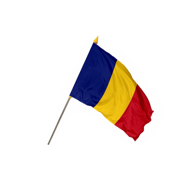Set steag Romania cu lance de aluminiu, Tida-Ro