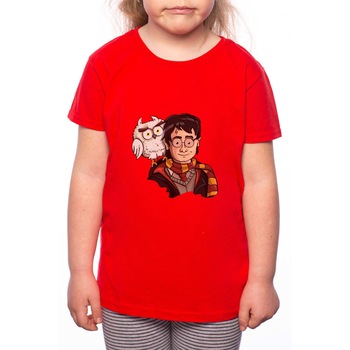 Tricou Fetita, Harry Potter Hogwarts, 100% Bumbac, R242, Rosu Tricou Fetita, Harry Potter Hogwarts, 100% Bumbac, R242, Rosu