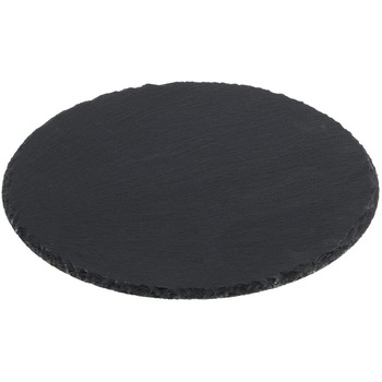 Platou servire/prezentare Quasar & Co., rotund diametru 20 cm, picioruse suport, ardezie, negru Platou servire/prezentare Quasar & Co., rotund diametru 20 cm, picioruse suport, ardezie, negru