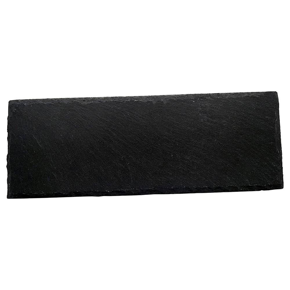 Platou servire/prezentare Quasar & Co., dreptunghiular 30 x 15 cm, picioruse suport, ardezie, negru