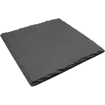 Platou servire/prezentare Quasar & Co., patrat 20 x 20 cm, picioruse suport, ardezie, negru Platou servire/prezentare Quasar & Co., patrat 20 x 20 cm, picioruse suport, ardezie, negru