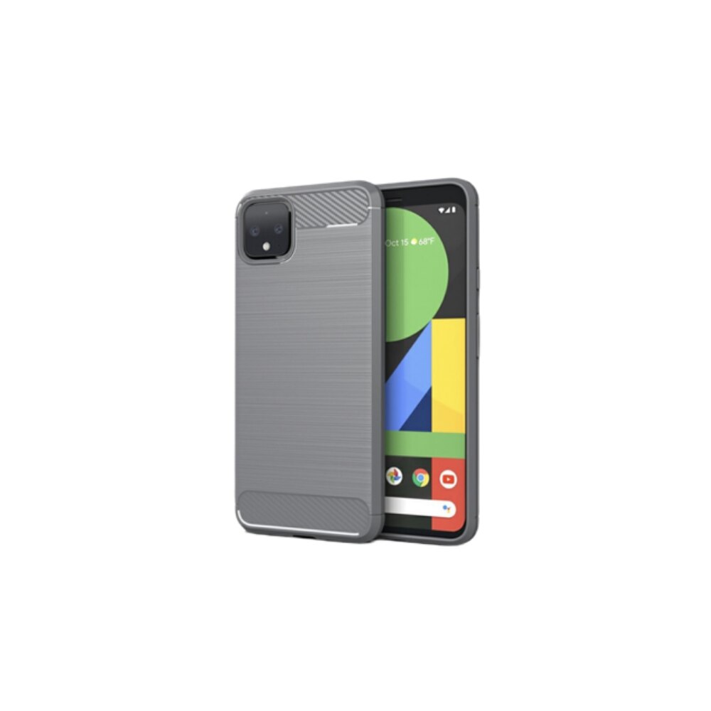 Husa pentru Google Pixel 4 XL, bumper, cu insertii carbon, Gri