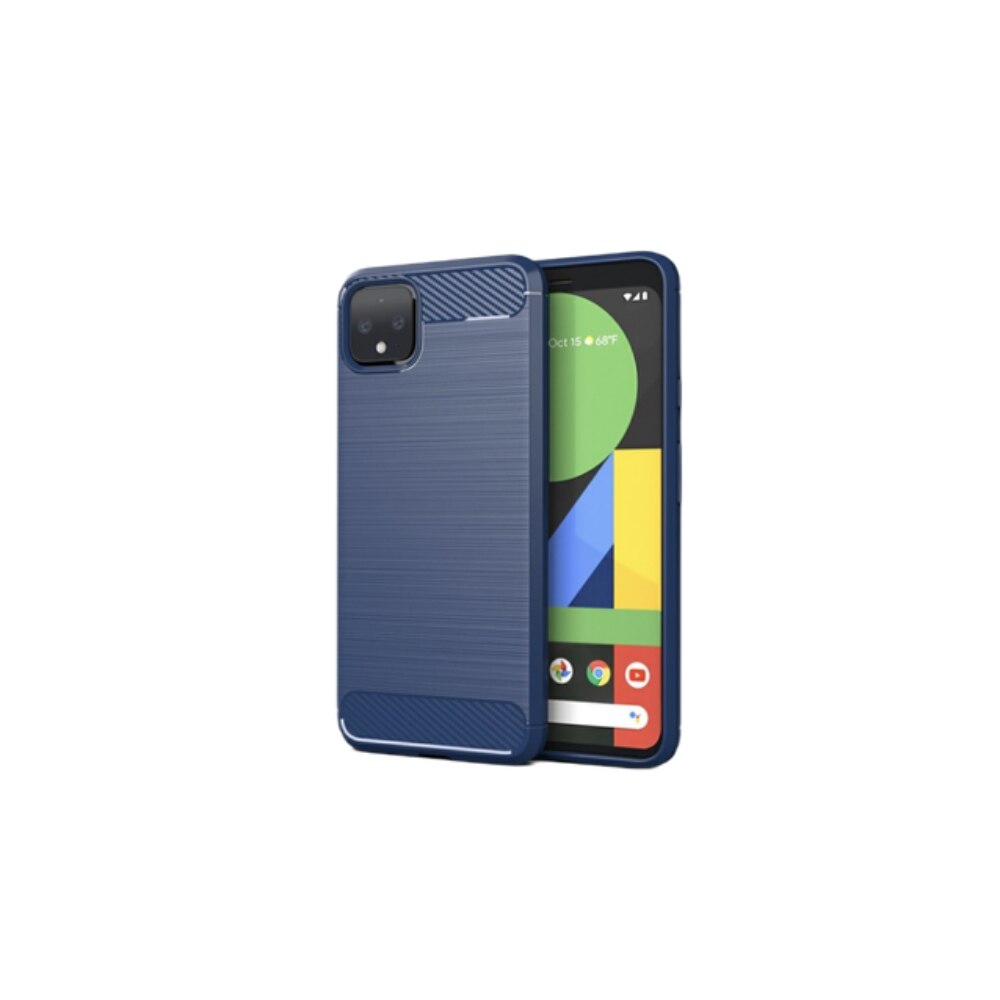 Husa pentru Google Pixel 4 XL, bumper, cu insertii carbon, Bleumarin