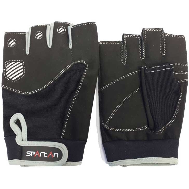 Manusi Spartan, Inchidere cu velcro, Antiderapante, Marimea L, Negru/Gri