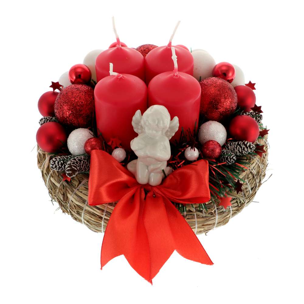 Coronita Rosie Advent cu Inger 20 cm