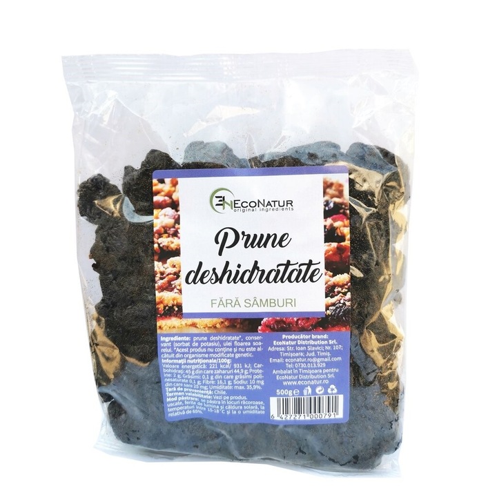 Prune uscate fara samburi 500G EcoNatur