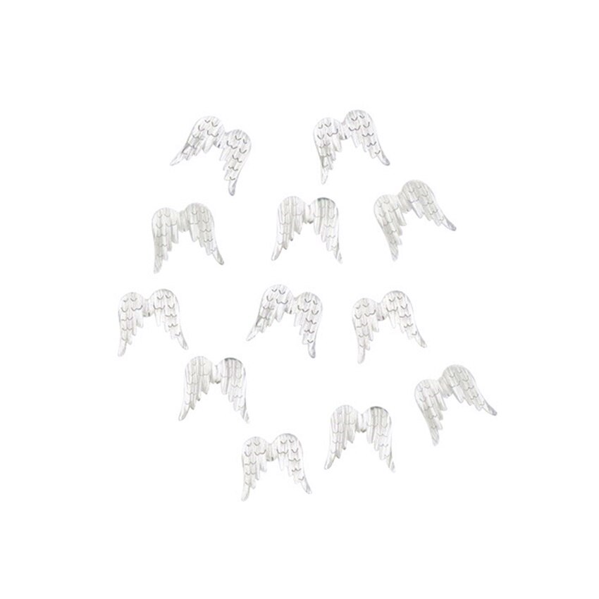 Set 12 aripi de ingeras din lemn cu autoadeziv, 3 cm