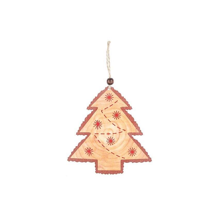 Brad din lemn cu snur de iuta, 12 cm