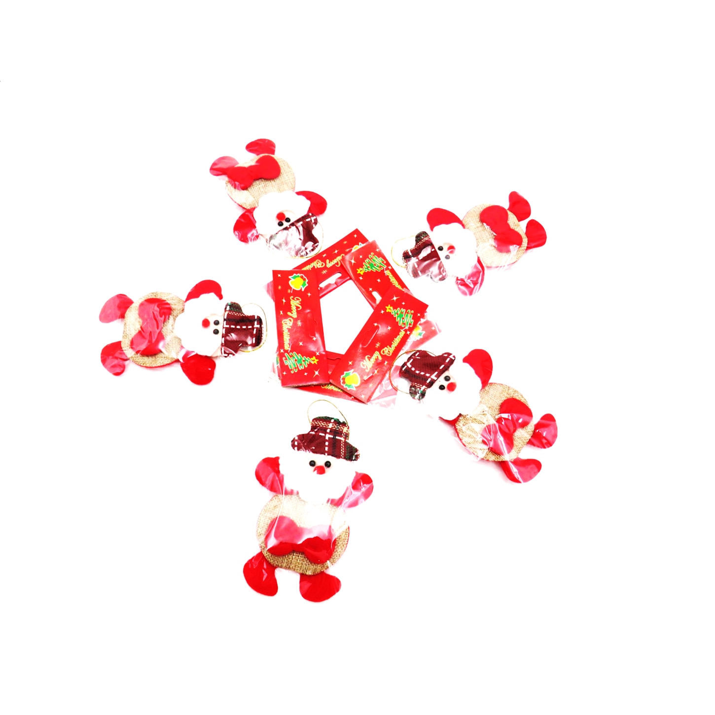 Set 5 bucati, Figurine brad, model Mos Craciun