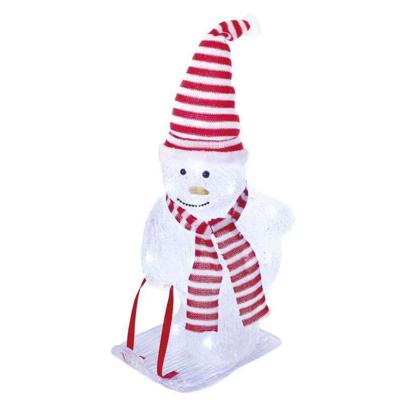 Decoratiune Craciun, Om de zapada, Alb, Acril, Emos, 46 cm, 40 LED 3.6W, Lumina Rece