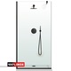 Paravan dus walk-in Aqua Class ® Black, feronerie full inox negru mat, sticla clara, securizata, 70x195 cm