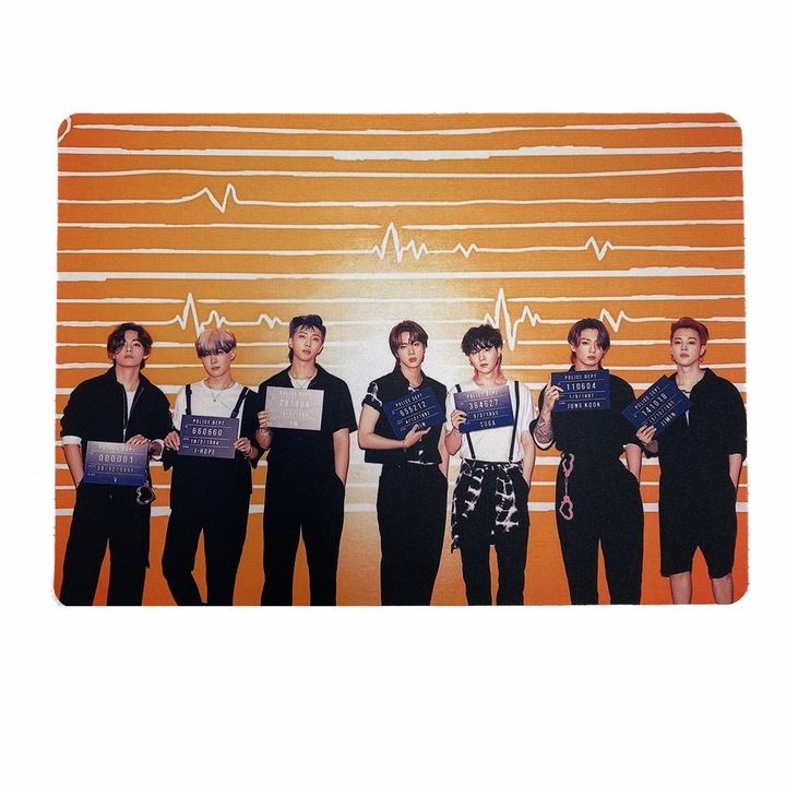 Személyre szabott bts vajas egérpad, poliészter, 18 x 22 cm