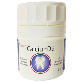 Calciu si Vitamina D3, 200 UI, 30 comprimate masticabile, 500 mg Calciu si Vitamina D3, 200 UI, 30 comprimate masticabile, 500 mg