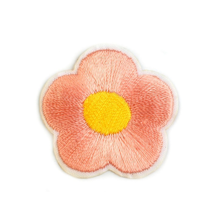 Hímzett hőlapos alkalmazás 30 mm-es virág Narancssárga