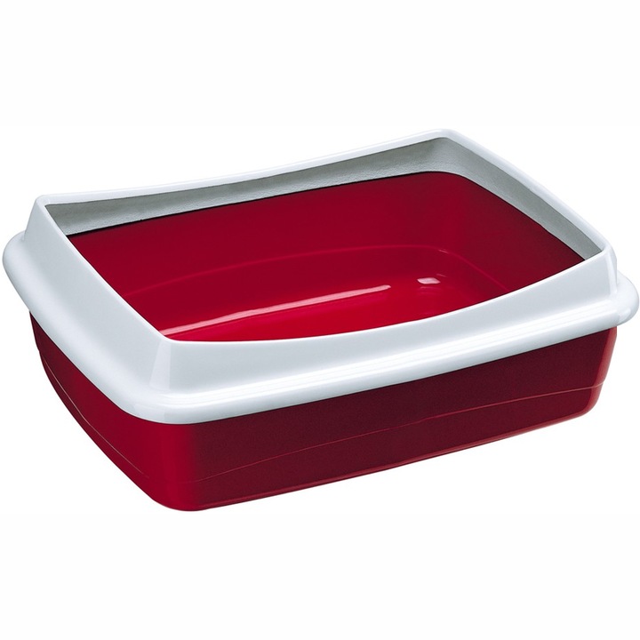 Litiera fara acoperis, Ferplast NIP PLUS, Rosu, 47x36x15.5 cm