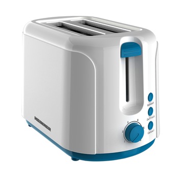 Prajitor de Paine Heinner Charm, 750W, 6 setari, Alb/Albastru Prajitor de Paine Heinner Charm, 750W, 6 setari, Alb/Albastru
