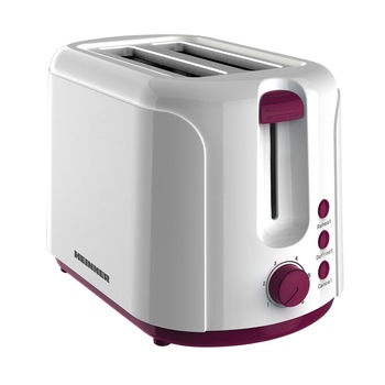 Prajitor de Paine Heinner Charm, 750W, 6 setari, Alb/Visiniu Prajitor de Paine Heinner Charm, 750W, 6 setari, Alb/Visiniu