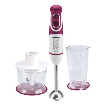 Mixer vertical Heinner Charm, 600W, 5 viteze, functie Turbo, tel, tocator, Alb/Visiniu Mixer vertical Heinner Charm, 600W, 5 viteze, functie Turbo, tel, tocator, Alb/Visiniu