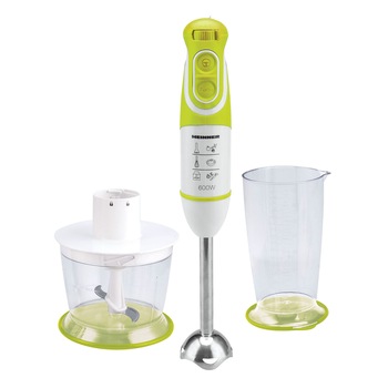 Mixer vertical Heinner Charm, 600W, 5 viteze, functie Turbo, tel, tocator, Alb/Verde Mixer vertical Heinner Charm, 600W, 5 viteze, functie Turbo, tel, tocator, Alb/Verde