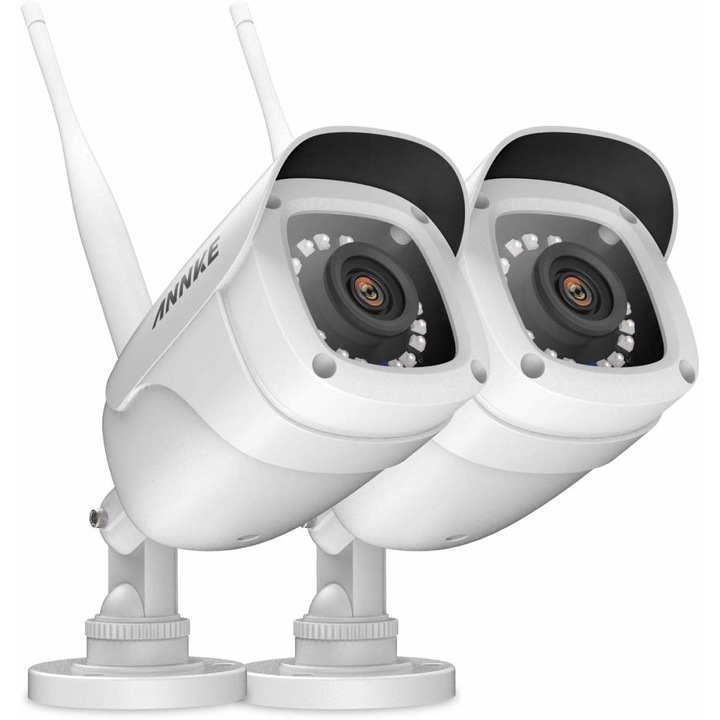 ANNKE 2 darabos WLAN IP kamera 108P HD, térfigyelő kamera, kültéri IP66 vízálló IP megfigyelő kamera / IP kamera, 30 méteres infravörös éjjellátóval
